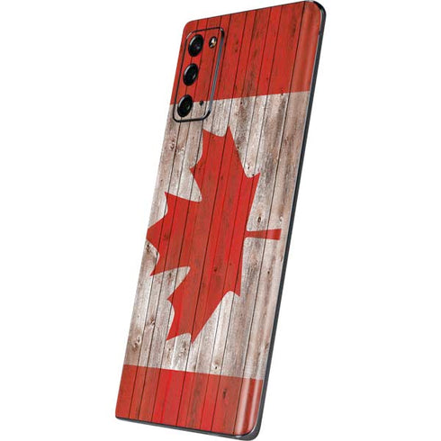 Canadian Flag Dark Wood Galaxy Note20 5G Skin