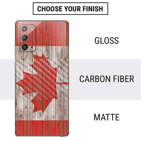 Canadian Flag Dark Wood Galaxy Note20 5G Skin