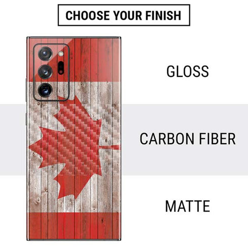 Canadian Flag Dark Wood Galaxy Note20 Ultra 5G Skin