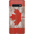 Canadian Flag Dark Wood Galaxy S10 Skin