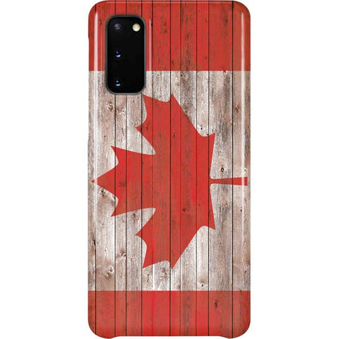 Canadian Flag Dark Wood Galaxy S20 Lite Case