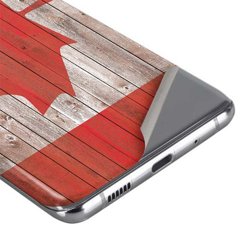 Canadian Flag Dark Wood Galaxy S20 Plus Skin