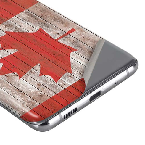 Canadian Flag Dark Wood Galaxy S20 Ultra 5G Skin