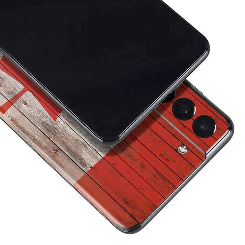 Canadian Flag Dark Wood Galaxy S21 5G Skin