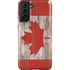 Canadian Flag Dark Wood Galaxy S21 FE Pro Case