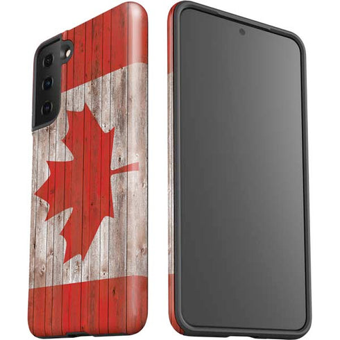 Canadian Flag Dark Wood Galaxy S21 Plus 5G Pro Case