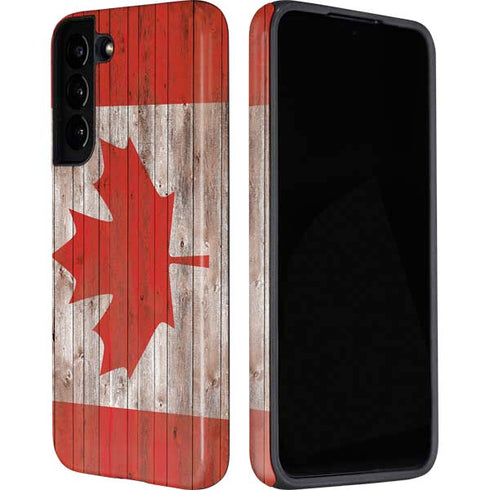 Canadian Flag Dark Wood Galaxy S22 Pro Case