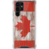 Canadian Flag Dark Wood Galaxy S22 Ultra Clear Case