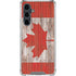 Canadian Flag Dark Wood Galaxy S23 FE Clear Case