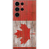 Canadian Flag Dark Wood Galaxy S23 Ultra Skin
