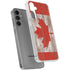 Canadian Flag Dark Wood Galaxy S24 Plus Clear Case