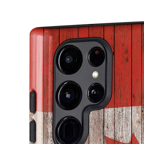 Canadian Flag Dark Wood Galaxy S24 Ultra Impact Case