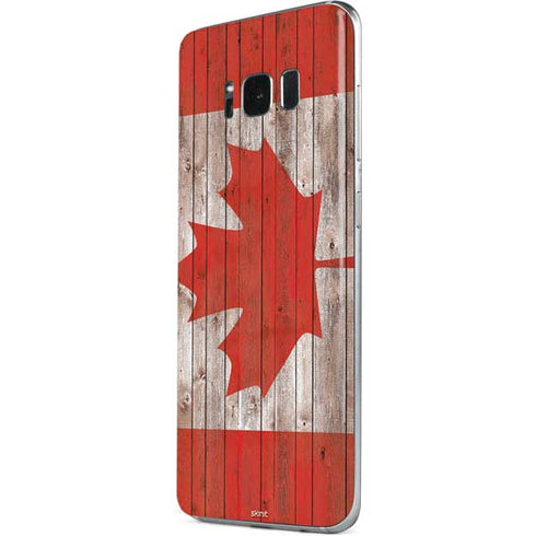 Canadian Flag Dark Wood Galaxy S8 Plus Skin