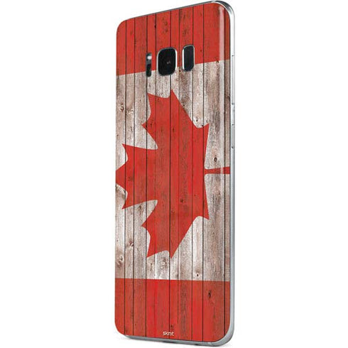 Canadian Flag Dark Wood Galaxy S8 Skin