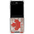 Canadian Flag Dark Wood Galaxy Z Flip5 5G Clear Case