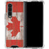 Canadian Flag Dark Wood Galaxy Z Fold4 5G Clear Case