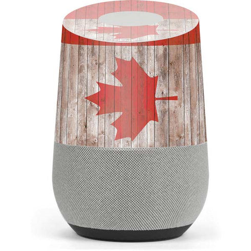 Canadian Flag Dark Wood Google Home Skin