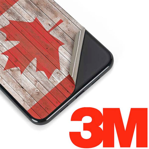 Canadian Flag Dark Wood Google Pixel 3a XL Skin