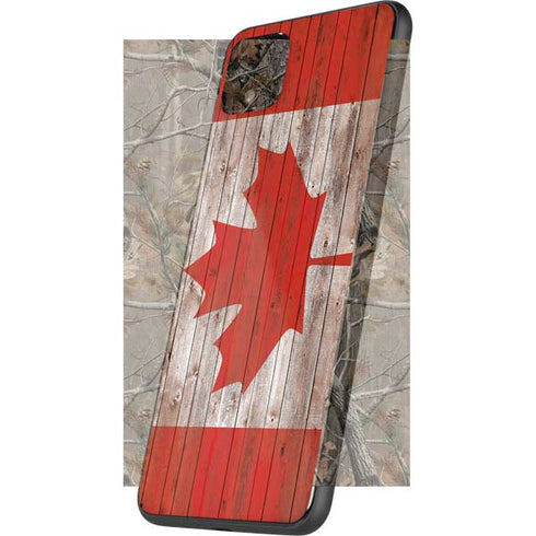 Canadian Flag Dark Wood Google Pixel 4 XL Skin