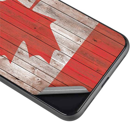 Canadian Flag Dark Wood Google Pixel 4 XL Skin