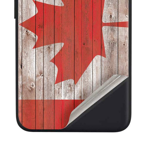 Canadian Flag Dark Wood Google Pixel 4a Skin