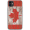 Canadian Flag Dark Wood iPhone 11 Clear Case