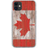 Canadian Flag Dark Wood iPhone 11 Clear Case