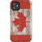 Canadian Flag Dark Wood iPhone 11 Impact Case