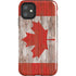 Canadian Flag Dark Wood iPhone 11 Impact Case