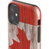 Canadian Flag Dark Wood iPhone 11 Impact Case