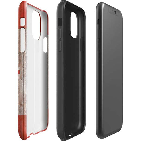 Canadian Flag Dark Wood iPhone 11 Impact Case
