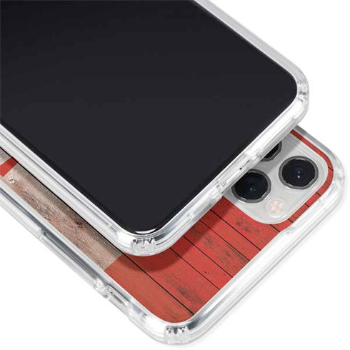 Canadian Flag Dark Wood iPhone 11 Pro Clear Case