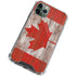 Canadian Flag Dark Wood iPhone 11 Pro Max Clear Case