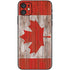 Canadian Flag Dark Wood iPhone 11 Skin