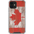 Canadian Flag Dark Wood iPhone 12 Mini Clear Case
