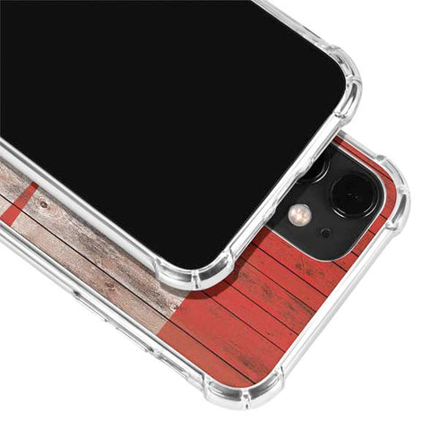 Canadian Flag Dark Wood iPhone 12 Mini Clear Case