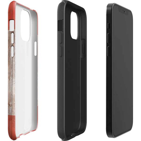 Canadian Flag Dark Wood iPhone 12 Pro Impact Case