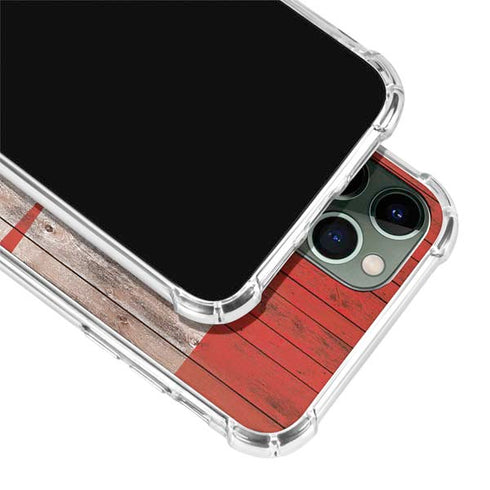 Canadian Flag Dark Wood iPhone 12 Pro Max Clear Case