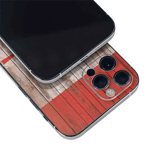 Canadian Flag Dark Wood iPhone 12 Pro Max Skin