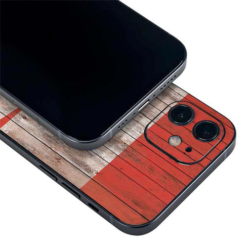 Canadian Flag Dark Wood iPhone 12 Skin
