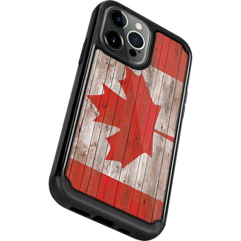 Canadian Flag Dark Wood iPhone 13 Pro Cargo Case