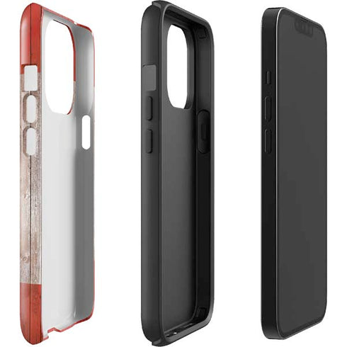 Canadian Flag Dark Wood iPhone 13 Pro Impact Case