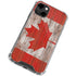 Canadian Flag Dark Wood iPhone 14 Clear Case