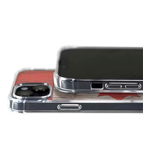 Canadian Flag Dark Wood iPhone 15 MagSafe Case