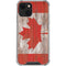 Canadian Flag Dark Wood iPhone 14 Plus Clear Case
