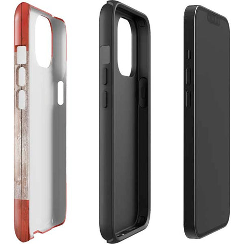 Canadian Flag Dark Wood iPhone 14 Impact Case