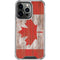 Canadian Flag Dark Wood iPhone 14 Pro Clear Case