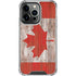 Canadian Flag Dark Wood iPhone 14 Pro Clear Case