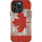 Canadian Flag Dark Wood iPhone 14 Pro Impact Case