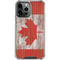 Canadian Flag Dark Wood iPhone 14 Pro Max Clear Case